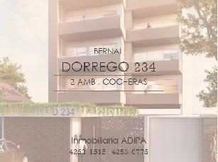 En zona barrio de Bernal Oeste GBA Sur departamento de estilo moderno en venta.